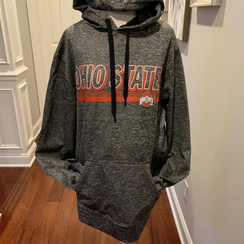 Mens Scarlet & Gray Ohio State Hoodie NWT Large